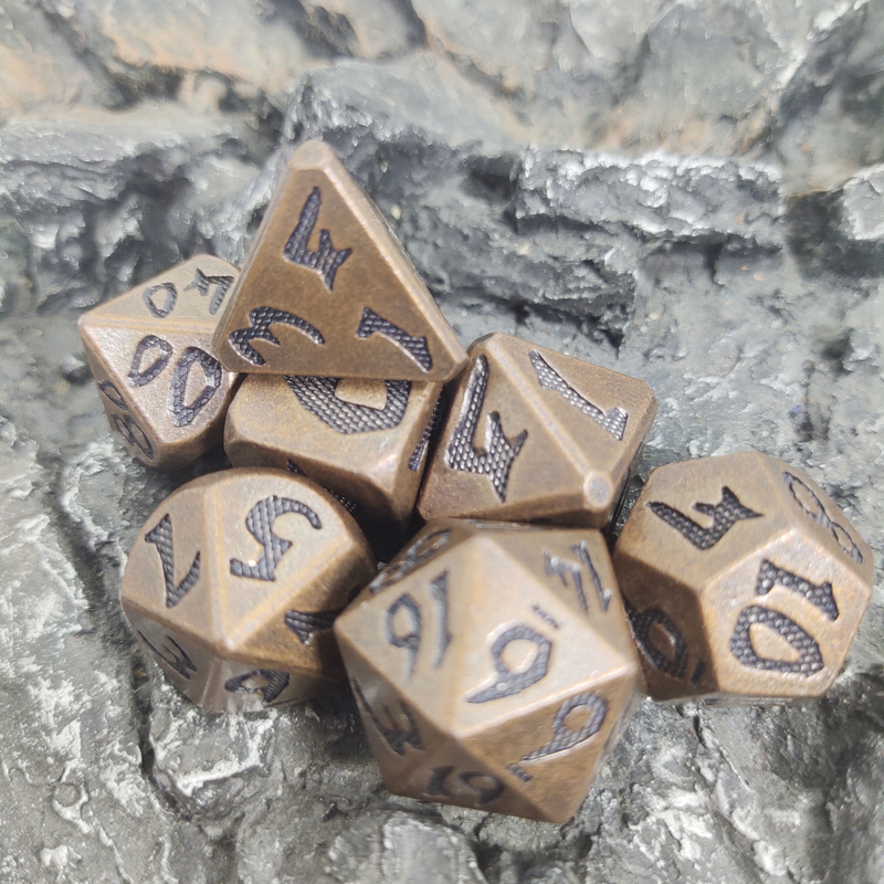 DND-dobbelt het Multi Polyhedral de kleurenmessing RPG van het Raadsspel het Koper van de Reeksslijtage dobbelt Reeksen