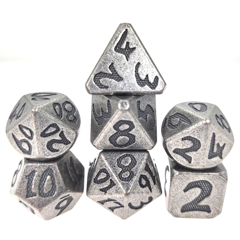 Dobbel Reeks voor DND of RPG dobbelt Vastgesteld Hand Gesneden Lichtgewichtluxemetaal
