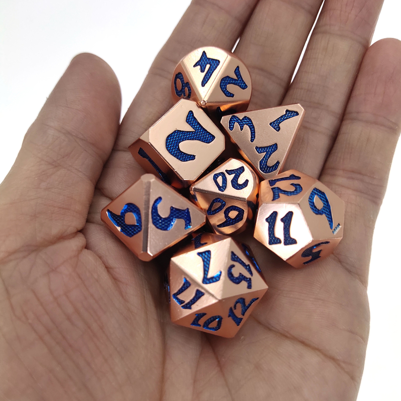 Handgemaakte RPG Dobbelstenen Set Draagbare Polyhedrale Dobbelstenen Set Zinklegering Luxe Metaal