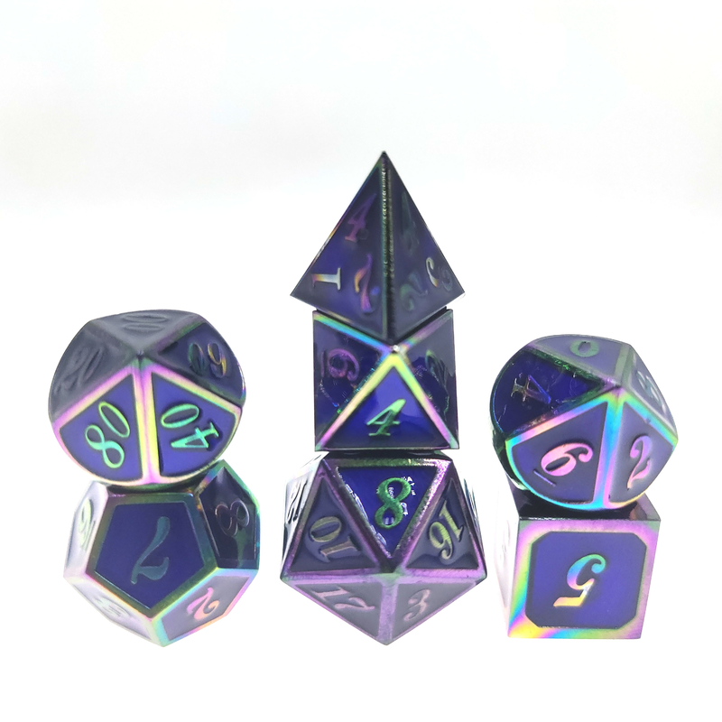 Multifunctionele veelvlak dobbelstenen set stevig 7 stuks maat 12 cm RPG dobbelstenen set zink
