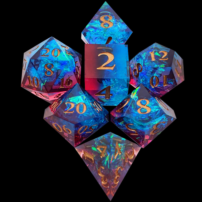 Multi Color Custom Resin Dice DND#RPG Rood En Blauw Gladde textuur