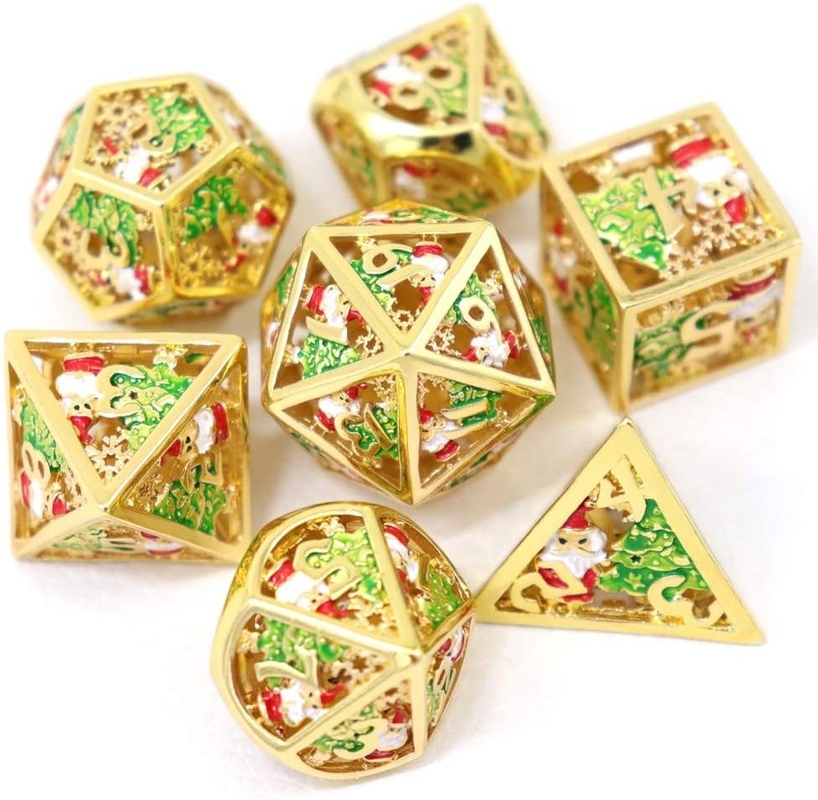 Christmas Hollow Multi Noodle Metal Dice Digital DND Dragon And Dungeon TRPG Multi -faceted