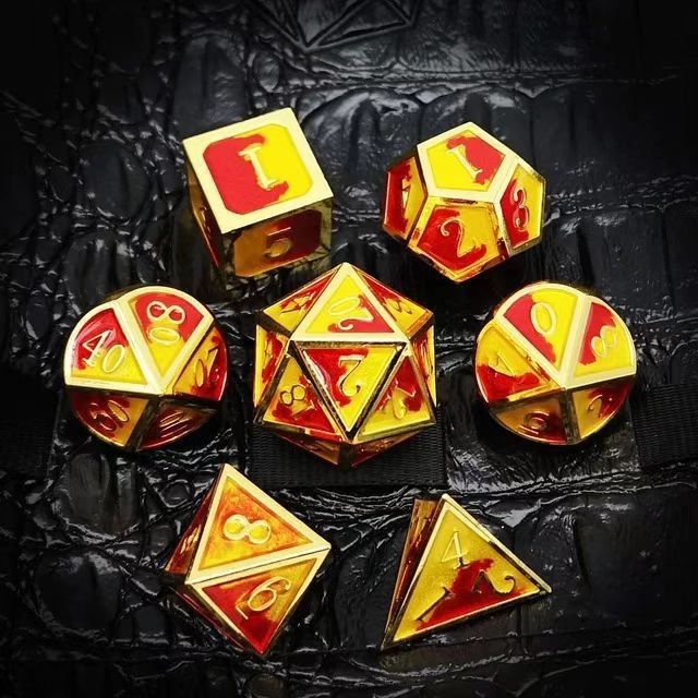 Kleurrijke glazuur handwerk Solid Metal Dice Dragon And Board Game DND RPG