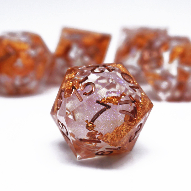Gele Flurry Line RPG Resin Dice Set Krusu DND Voor cadeautjes en collecties