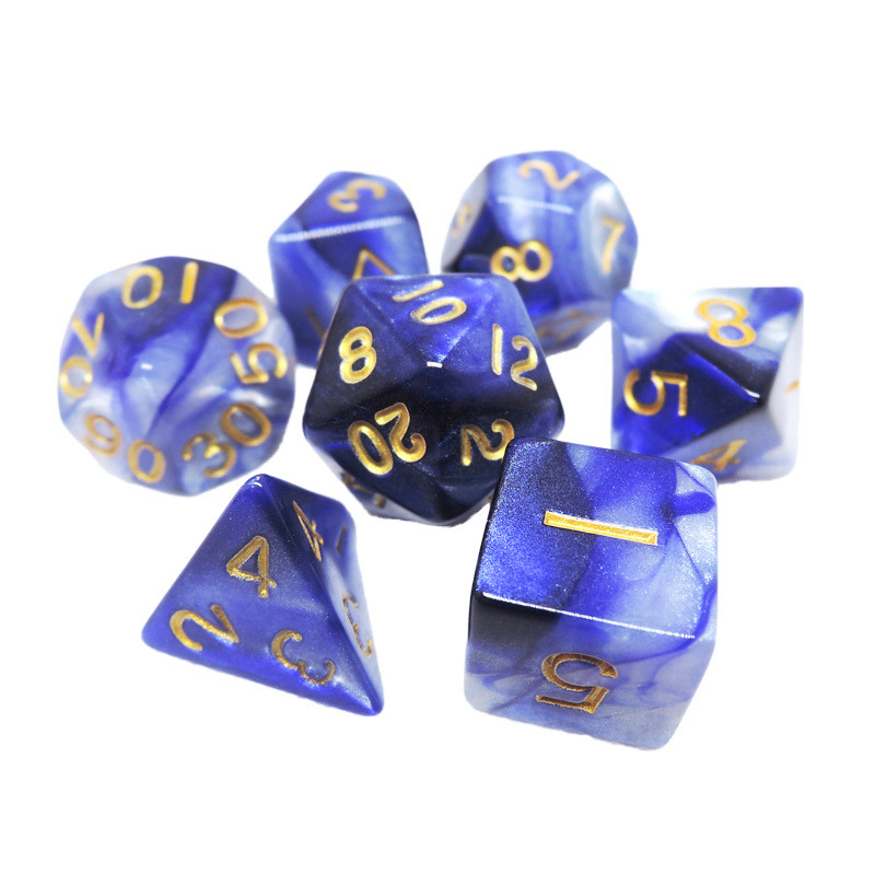 Poly Color Hars Dice Set#Rpg#Dnd#Coc Marmer Patroon Preminum en Luxe