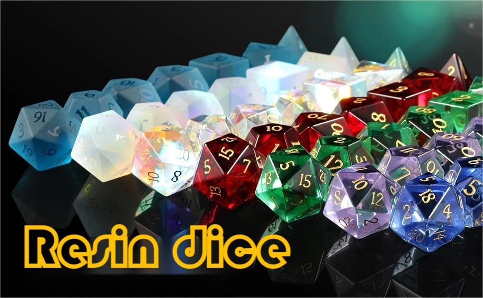 Multi-color hars materiaal Dice Set#Rpg#Dnd#Coc Transparent