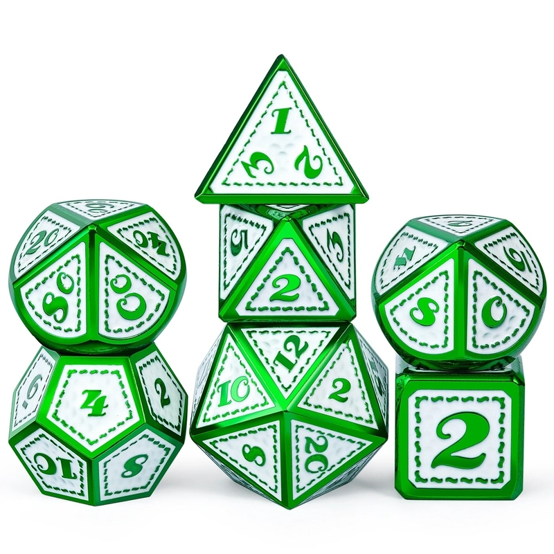 Groene Dragon Scale Metal Dice Set Meerdere facetten bordspel Dragon And Dungeon#Dnd#Coc