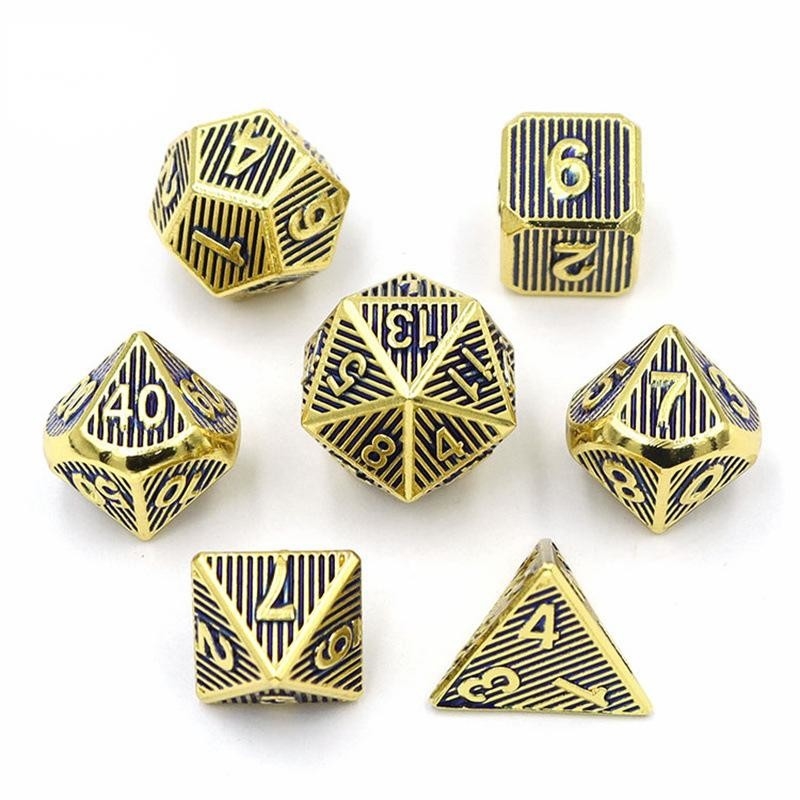Verticale Metal Multi Face Dice Desktop Game Dnd Rpg Coc Bronzen Kleur