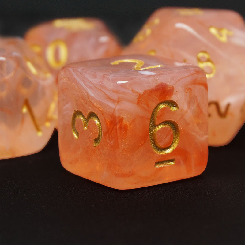 Sharp Edge Orange Smoke Multi-sided Resin Dice Voor kinderen Oefenen Mentale wiskunde