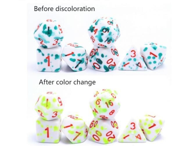 Hoge temperatuur veranderende kleur Graffiti Phantom kleur hars bordspel dobbelstenen set dnd dobbelstenen