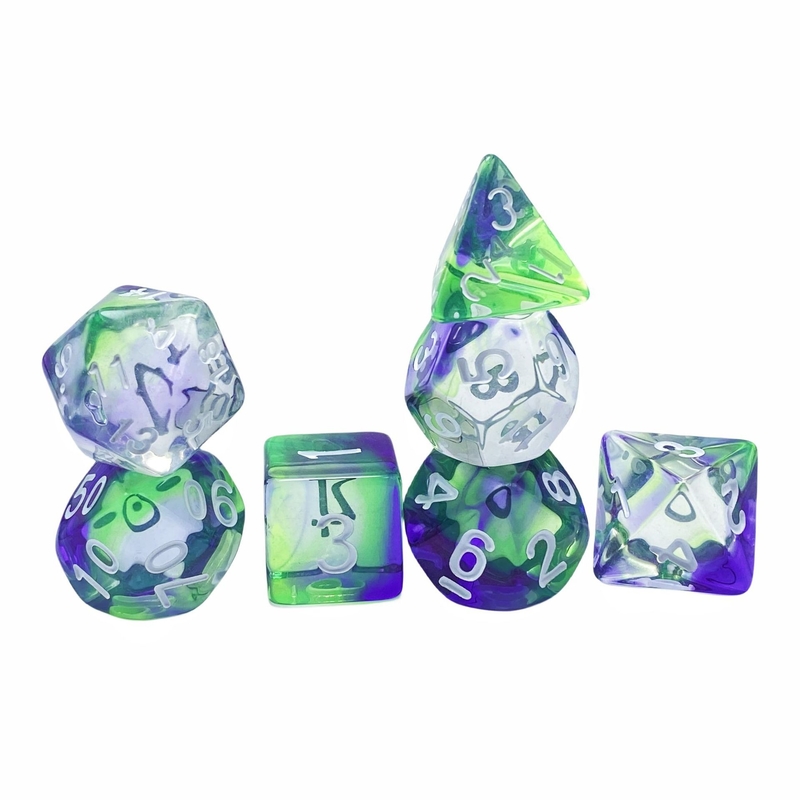 Kleur kristal hars desktop spel dobbelstenen set dnd dobbelstenen