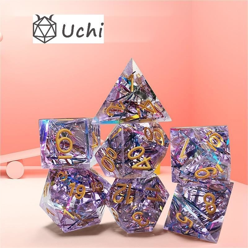 Paarse strip Resin Boarding Dice Set Dragon en Dungeon
