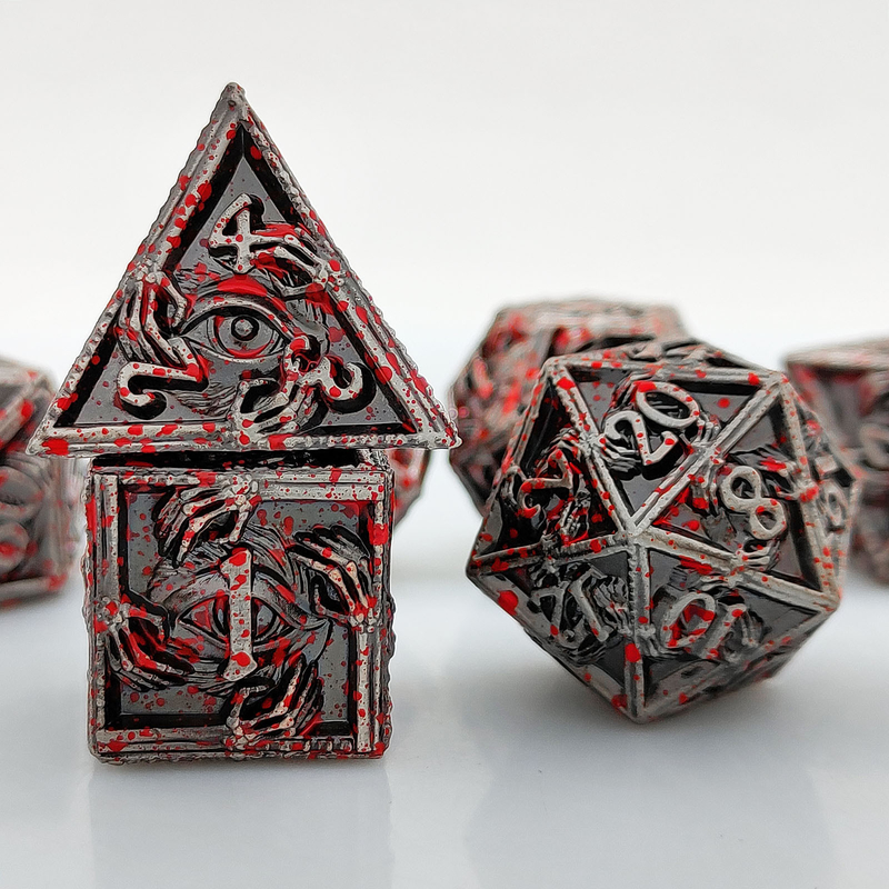 Luxe metalen polyhedraal dobbelstenen 8 actieve kleuren TRPG Dungeons And Dragons Dnd Metalen dobbelstenen set