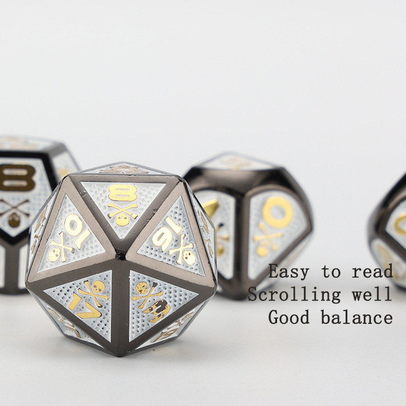 7 Skeleton Dice, Multi Faced Digital Color DND Board Game, Dragon en Dungeon