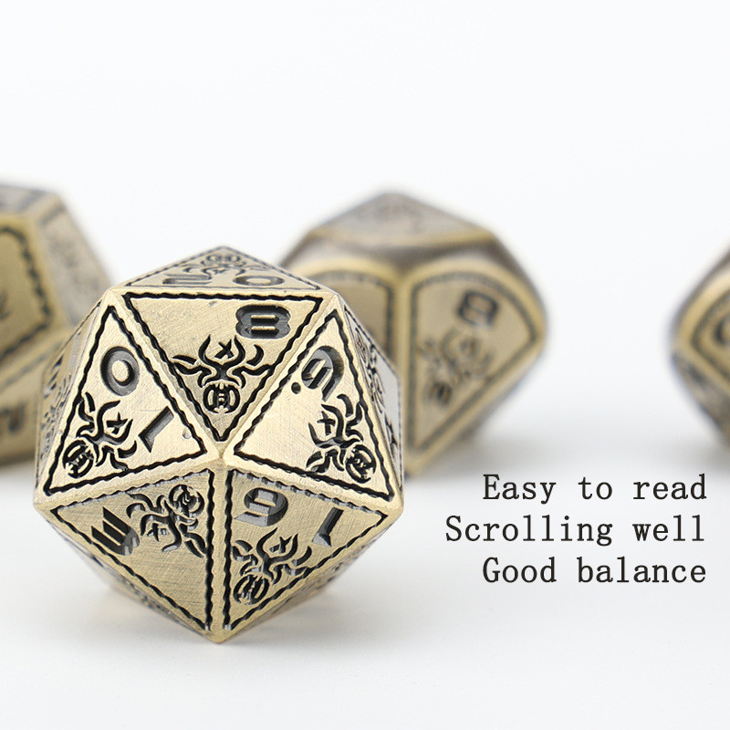 Elektroplaat Vintage gekleurde octopus metalen Dnd Dice Set Dragon en Dragon schaakbord Game Dice