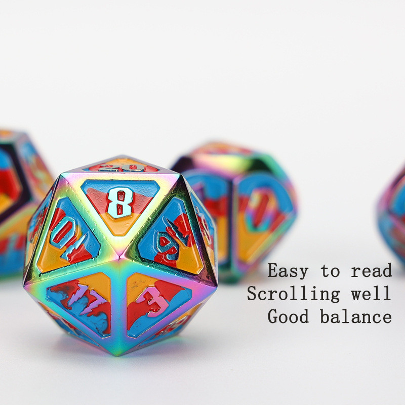 Custom metaal en kunststof dobbelstenen D20 spel D &amp; D polyhedron DND dobbelstenen set RPG dobbelstenen