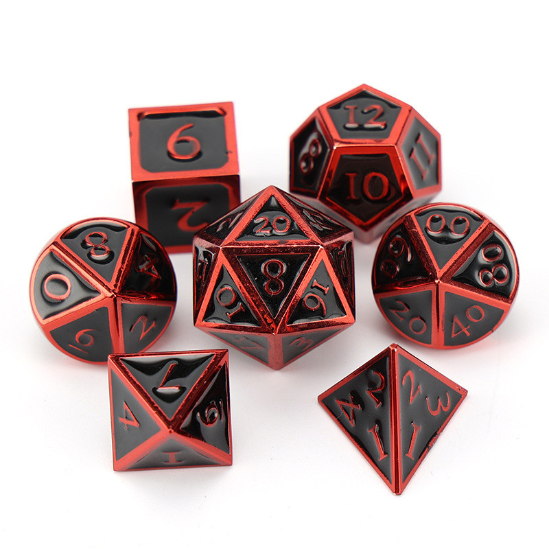 Aangepaste metalen massieve dobbelstenen D20 spel D &amp; D polyhedron DND dobbelstenen set RPG dobbelstenen
